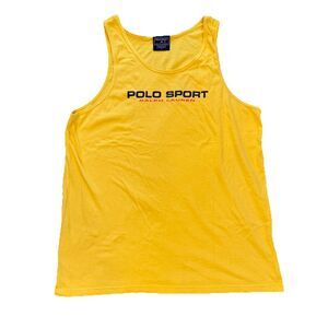 Polo Sport Ralph Lauren Tank Top Size Large Yellow Vintage 90s Y2K Men’s